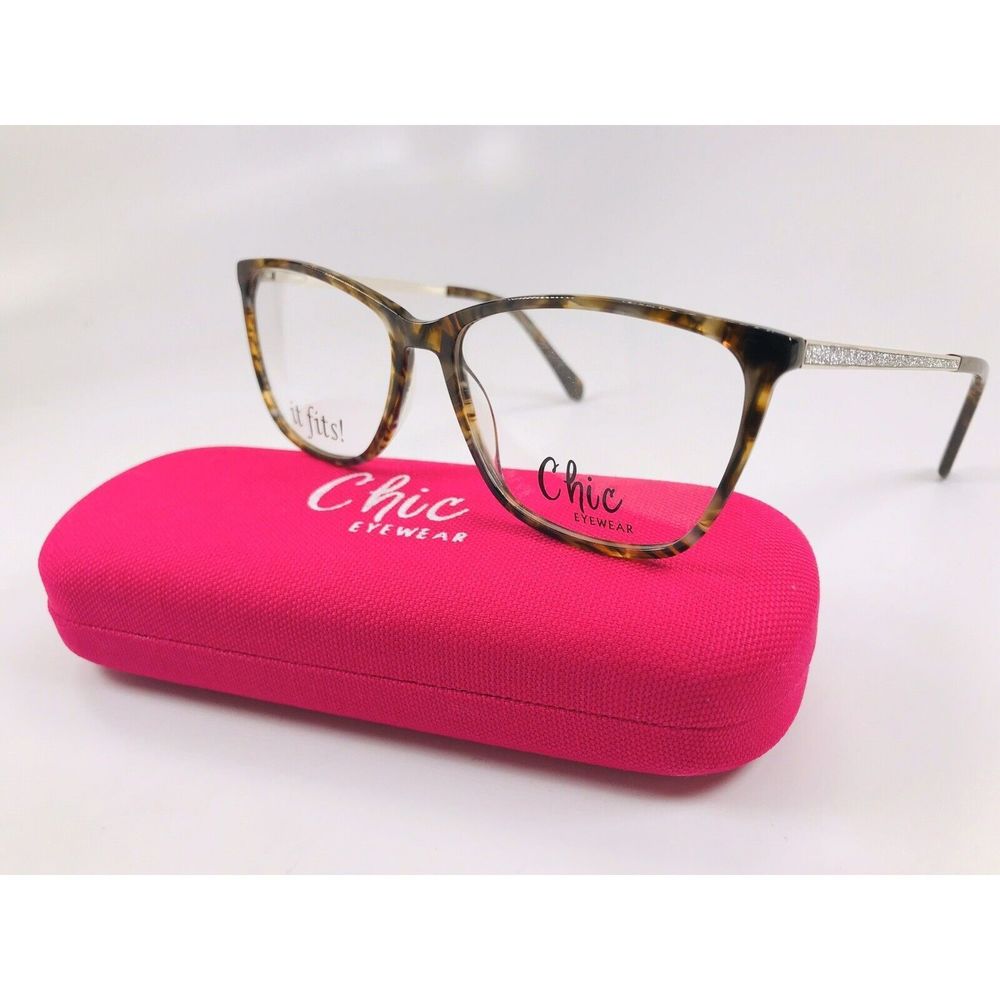 New Chic Tortoise SOPHIE Eyeglasses 57mm w/Case For The Stylish Large Woman